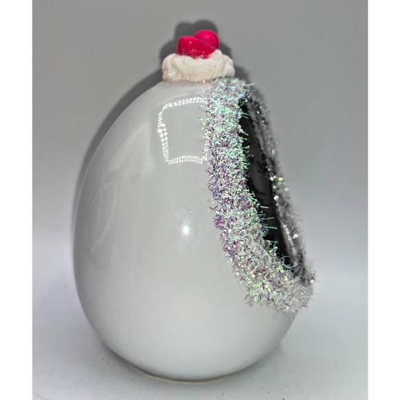 Vintage Ceramic Diorama Egg Pink Rhinestone Bunny Deb O. Original Designs OOAK - Picture 7 of 16